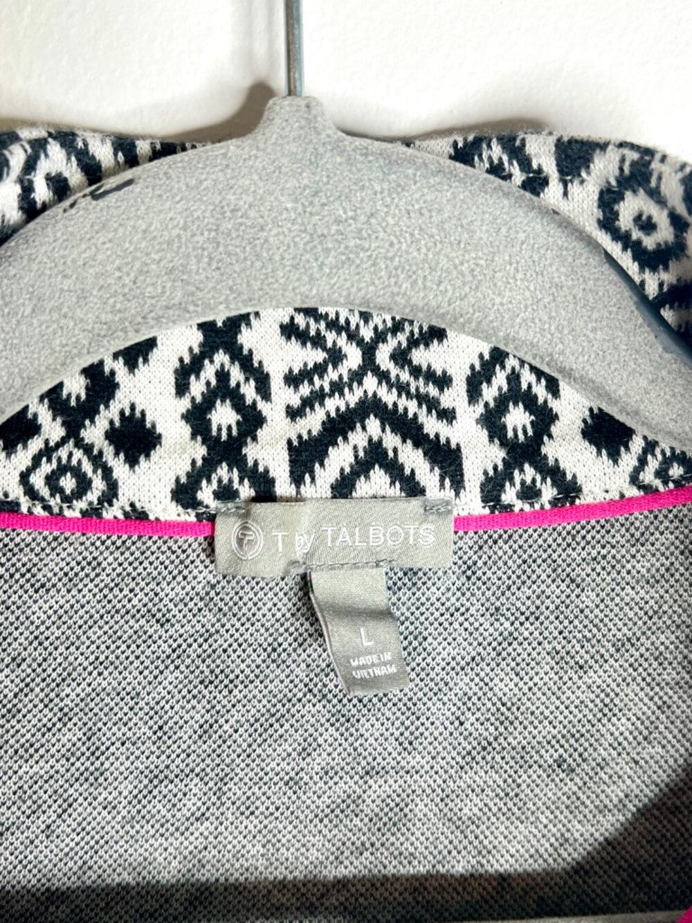 Talbots Fair Isle Half Zip Pullover Cozy Outdoor Cabincore Apres Ski Sz Large - Picture 4 of 6